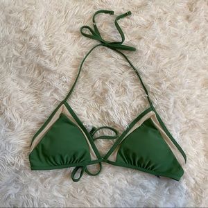 Aerie Triangle Green Bikini Top